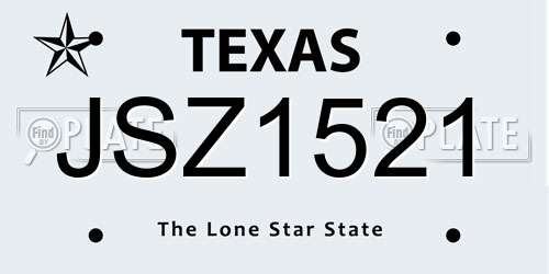 JSZ1521 Texas License Plate