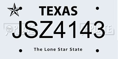 JSZ4143 Texas License Plate