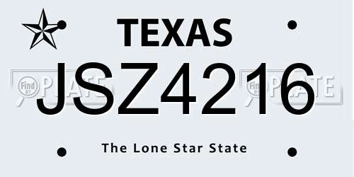 JSZ4216 Texas License Plate