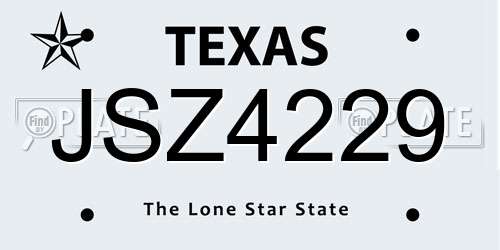 JSZ4229 Texas License Plate