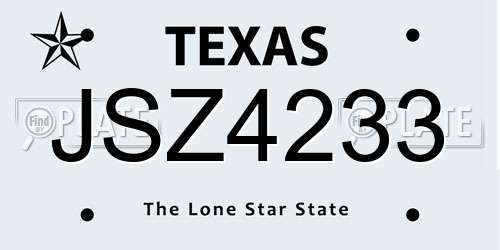 JSZ4233 Texas License Plate