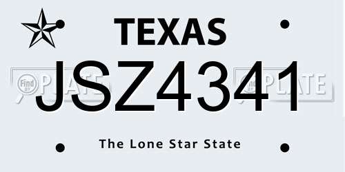 JSZ4341 Texas License Plate