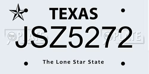 JSZ5272 Texas License Plate