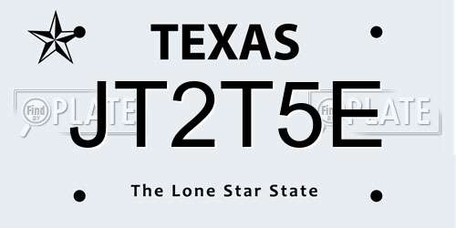 JT2T5E Texas License Plate