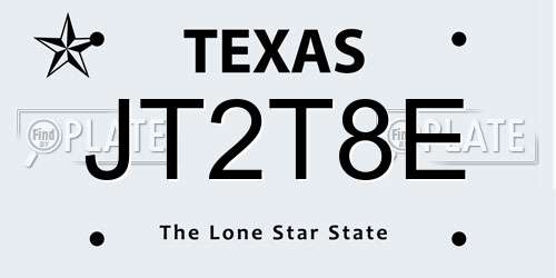 JT2T8E Texas License Plate