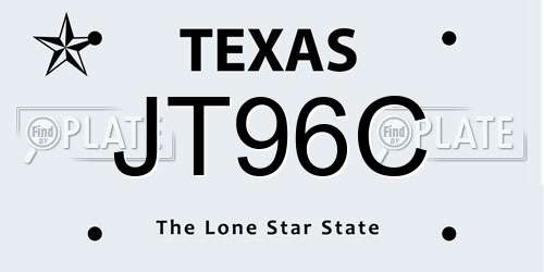 JT96C Texas License Plate