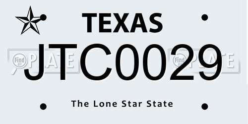 JTC0029 Texas License Plate