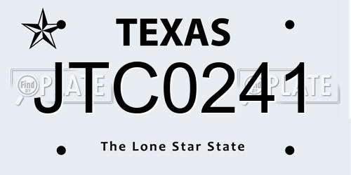 JTC0241 Texas License Plate