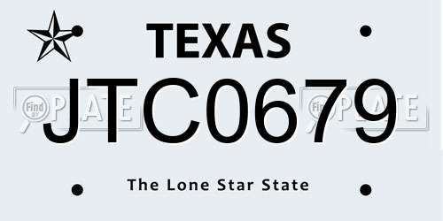JTC0679 Texas License Plate