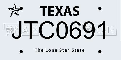 JTC0691 Texas License Plate