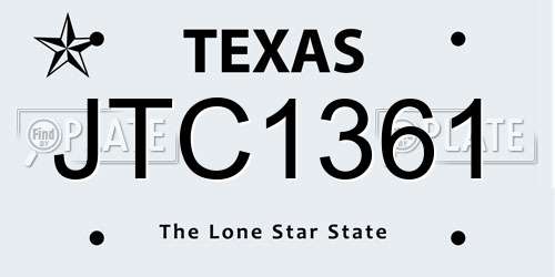 JTC1361 Texas License Plate