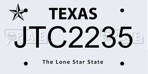 JTC2235 Texas License Plate
