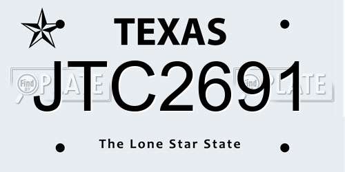 JTC2691 Texas License Plate