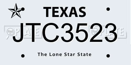 JTC3523 Texas License Plate