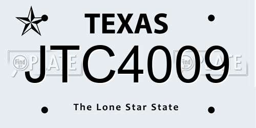JTC4009 Texas License Plate