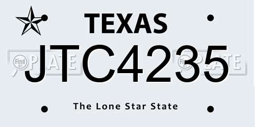 JTC4235 Texas License Plate