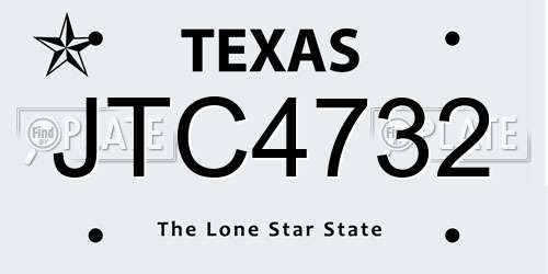 JTC4732 Texas License Plate