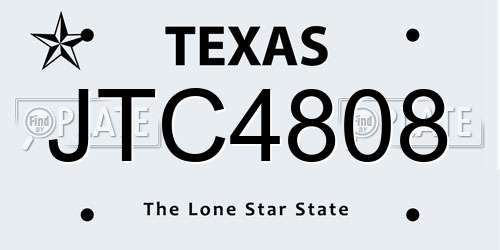 JTC4808 Texas License Plate