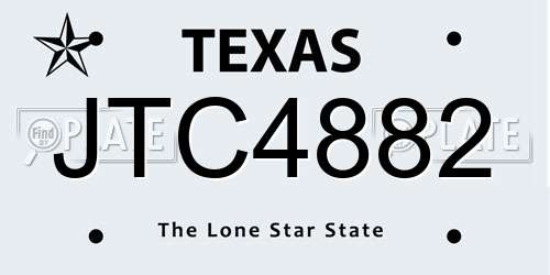 JTC4882 Texas License Plate