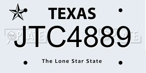 JTC4889 Texas License Plate