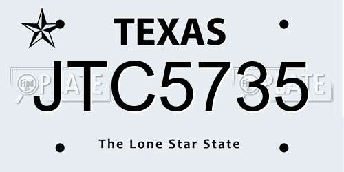 JTC5735 Texas License Plate