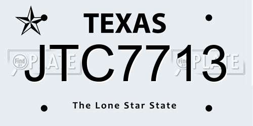 JTC7713 Texas License Plate