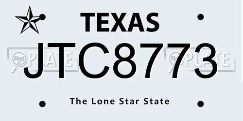 JTC8773 Texas License Plate