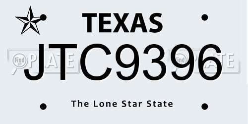 JTC9396 Texas License Plate