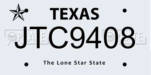 JTC9408 Texas License Plate