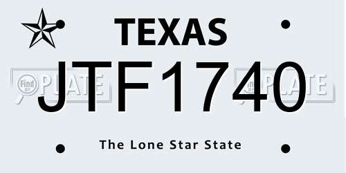 JTF1740 Texas License Plate