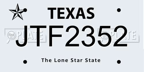 JTF2352 Texas License Plate