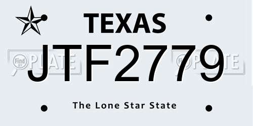 JTF2779 Texas License Plate