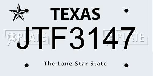 JTF3147 Texas License Plate