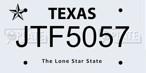 JTF5057 Texas License Plate