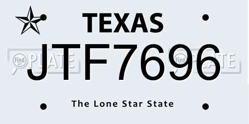 JTF7696 Texas License Plate