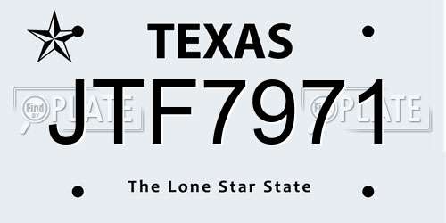 JTF7971 Texas License Plate