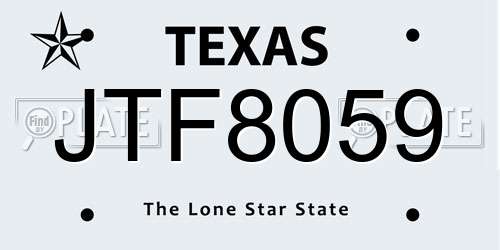 JTF8059 Texas License Plate