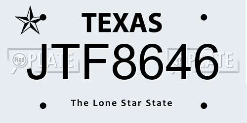 JTF8646 Texas License Plate
