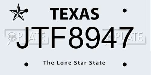 JTF8947 Texas License Plate