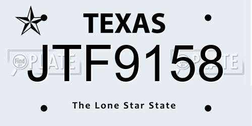 JTF9158 Texas License Plate