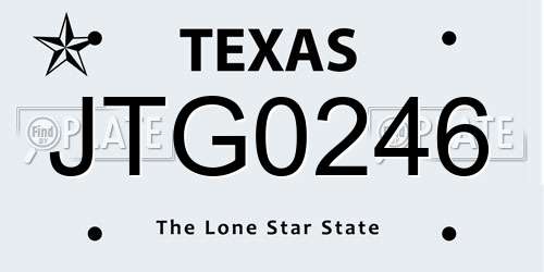JTG0246 Texas License Plate