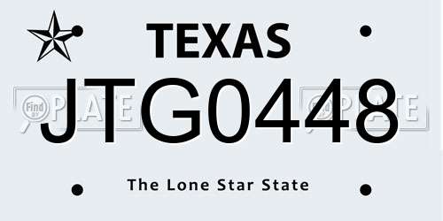 JTG0448 Texas License Plate