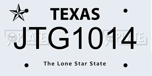 JTG1014 Texas License Plate