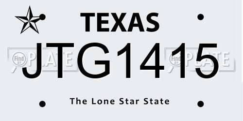 JTG1415 Texas License Plate