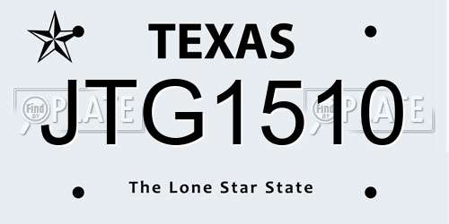 JTG1510 Texas License Plate