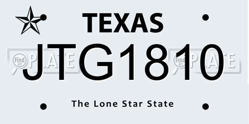 JTG1810 Texas License Plate