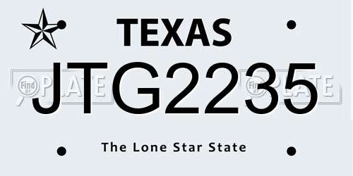 JTG2235 Texas License Plate