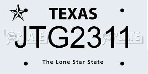 JTG2311 Texas License Plate