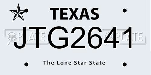 JTG2641 Texas License Plate