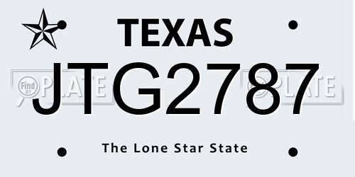 JTG2787 Texas License Plate